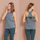 detail image2 1SSB_004_BG Yogawear TOP (Blue Green)